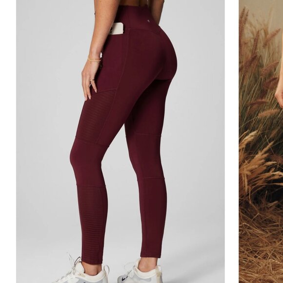 Motion365+ High-Waisted Moto Legging - Merlot XS - Picture 3 of 7